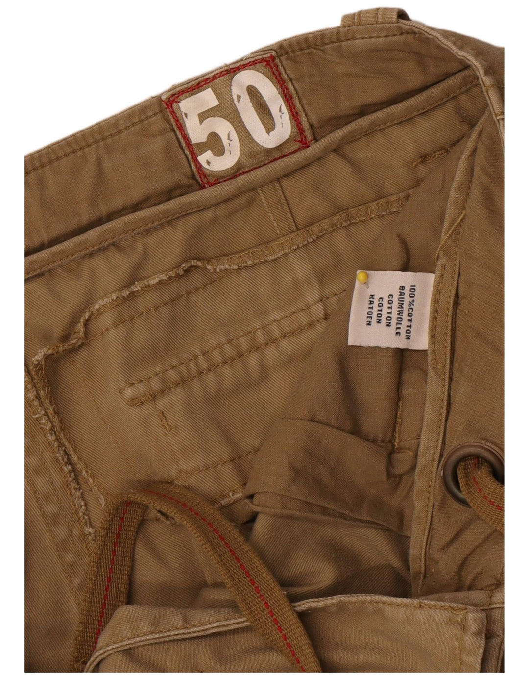 vintage Mens Cargo Shorts IT 50 Grand W34 Coton Marron