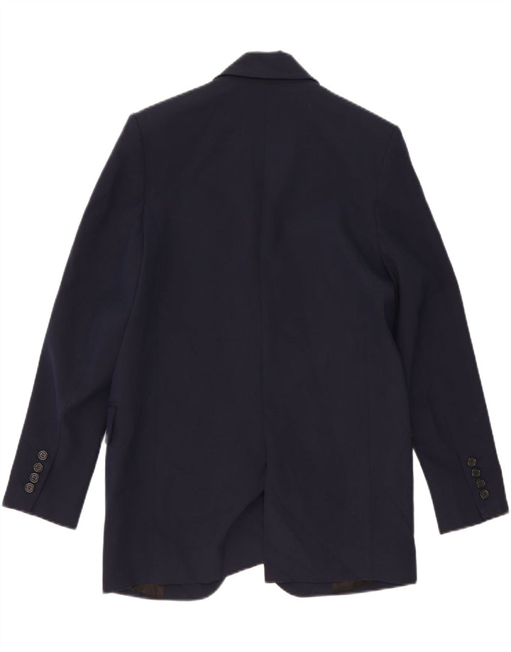Zara Veste blazer surdimensionnée à 2 boutons pour femme UK 6 XS Bleu marine Viscose