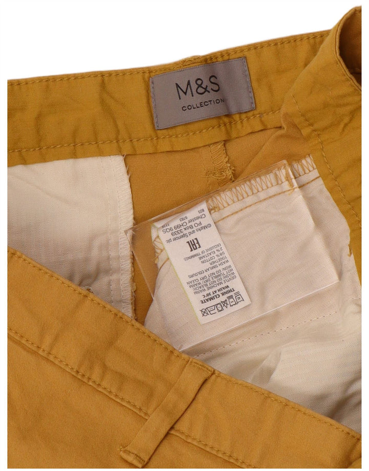 Marks & Spencer Short Chino Homme W36 Large Jaune Coton