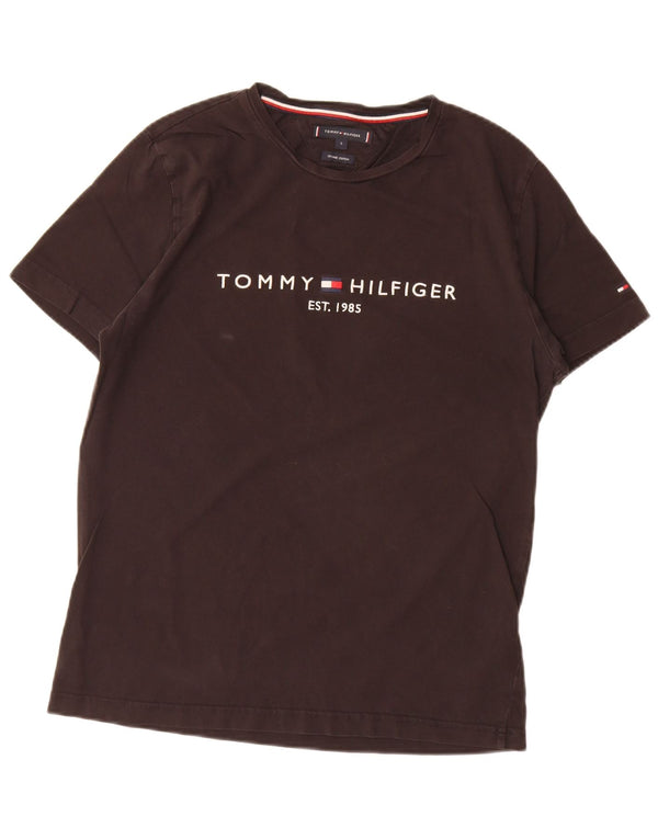 Tommy Hilfiger T-shirt graphique pour hommes, grand, en coton noir