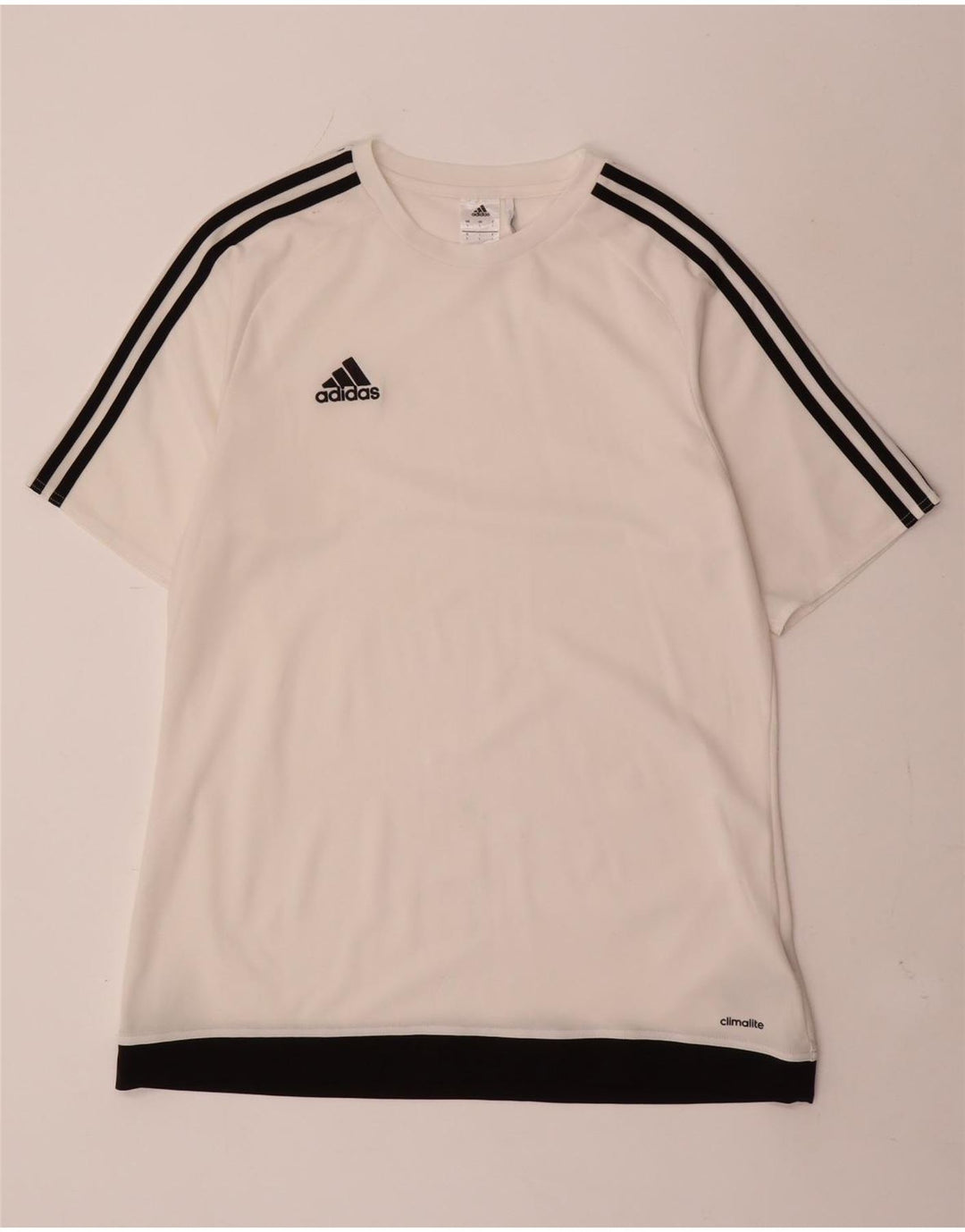 Adidas Hommes Climalite T-Shirt Haut Large Blanc Colorblock Polyester