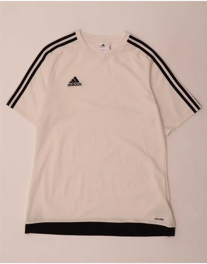 Adidas Hommes Climalite T-Shirt Haut Large Blanc Colorblock Polyester