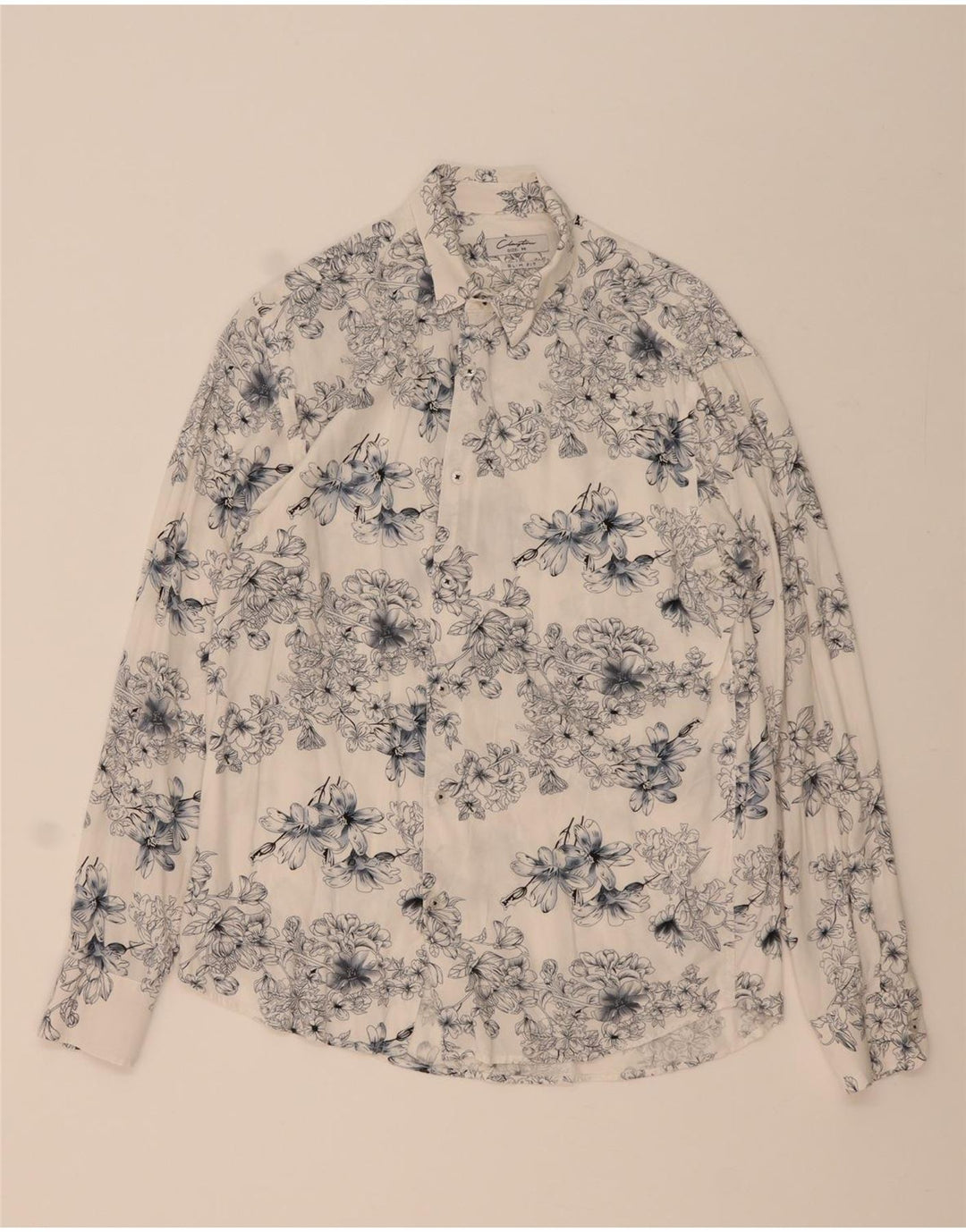Clayton Chemise Slim Fit Homme Bleu Moyen Floral Viscose