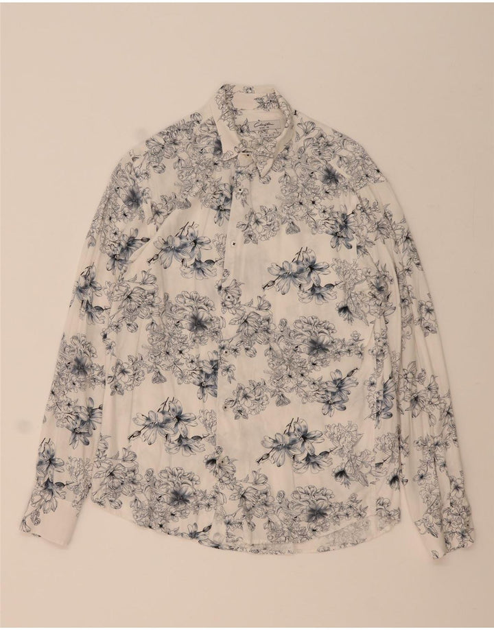 Clayton Chemise Slim Fit Homme Bleu Moyen Floral Viscose