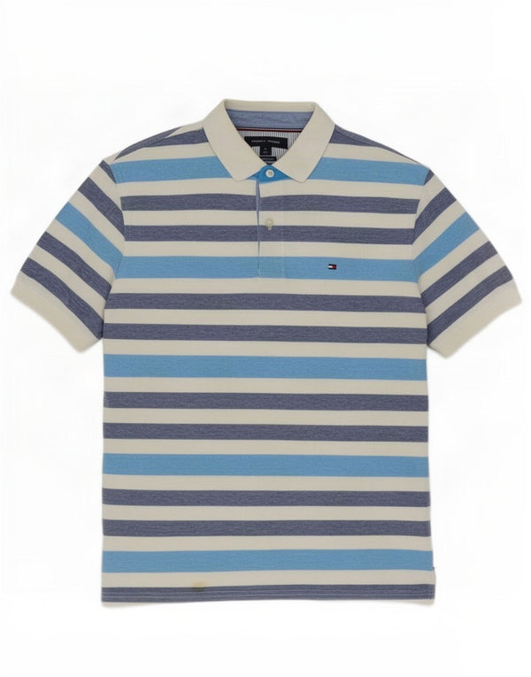 Tommy Hilfiger Polo Coupe Classique Homme Bleu Moyen Rayé Coton