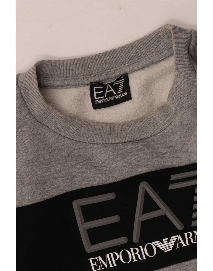 Emporio Armani Sweat-Shirt Graphique Homme Gris Moyen Colourblock