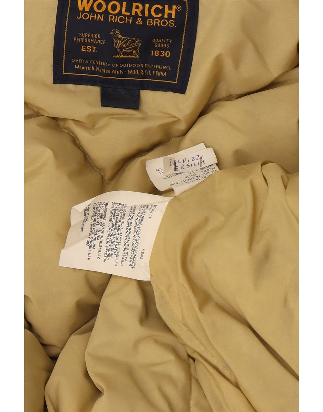 Woolrich Veste matelassée à capuche pour homme UK 36 Small Blanc Nylon