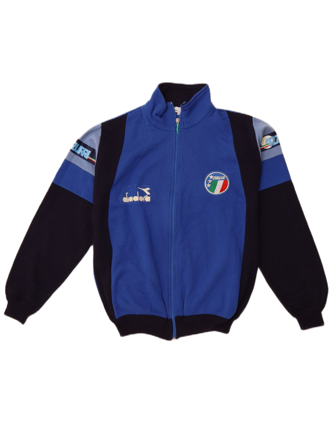 DIADORA Veste de Survêtement Italia Femme IT 44 Large Bleu Colorblock