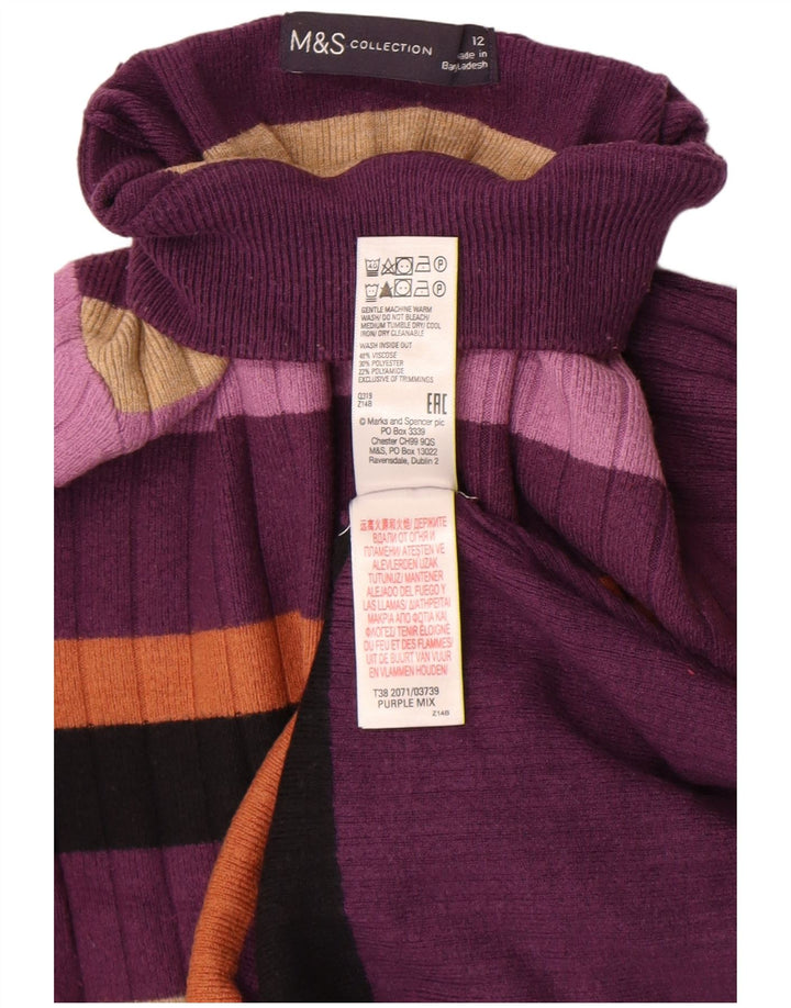 Marks & Spencer Pull col roulé pour femme UK 12 Violet moyen