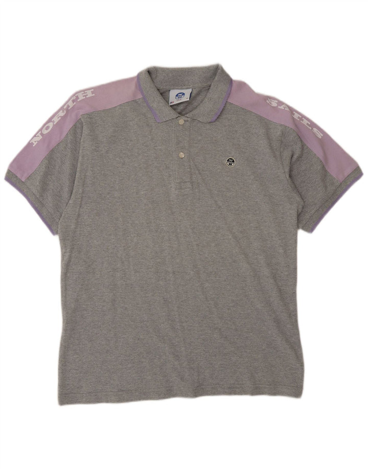 North Sails Polo Graphique Homme Gris Moyen Colourblock Coton