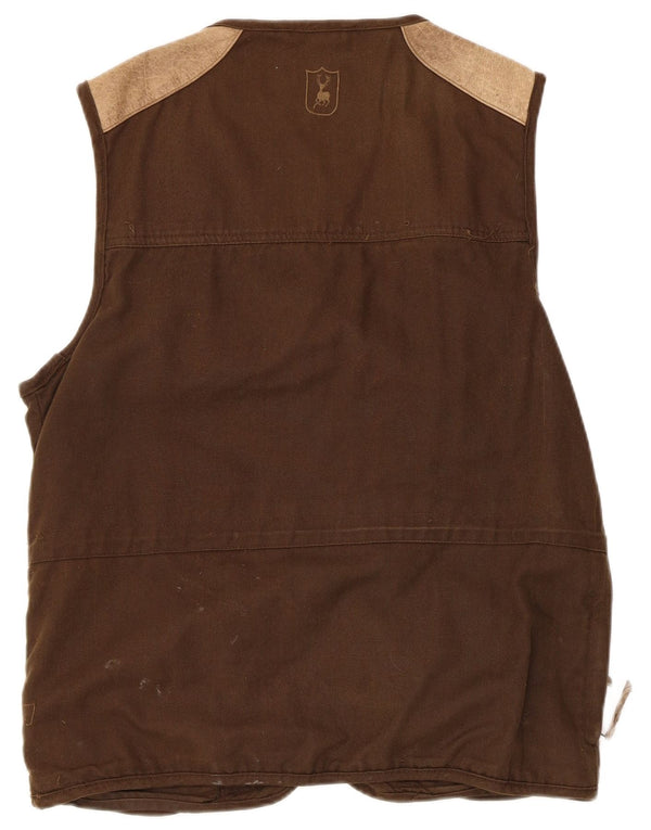 Deerhunter Gilet Homme UK 40 Large Marron Colorblock Coton
