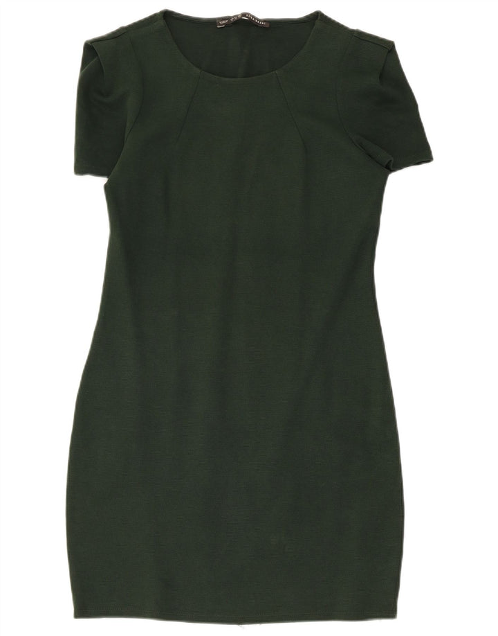 Zara Robe fourreau pour femme UK 12 Vert moyen