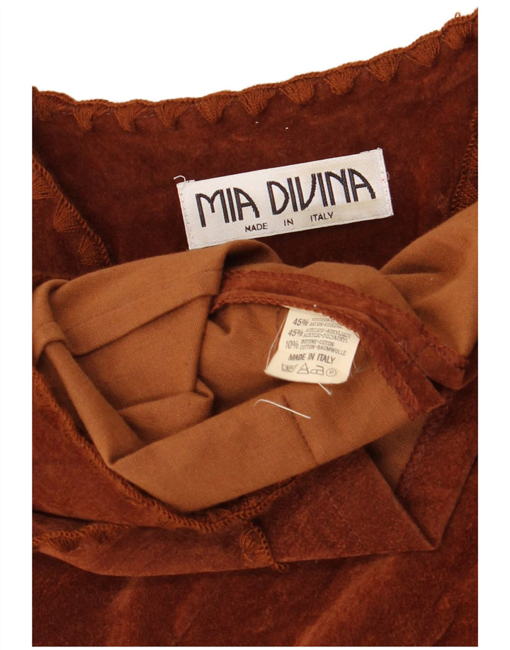 gilet femme vintage UK 10 Petite Viscose Brune