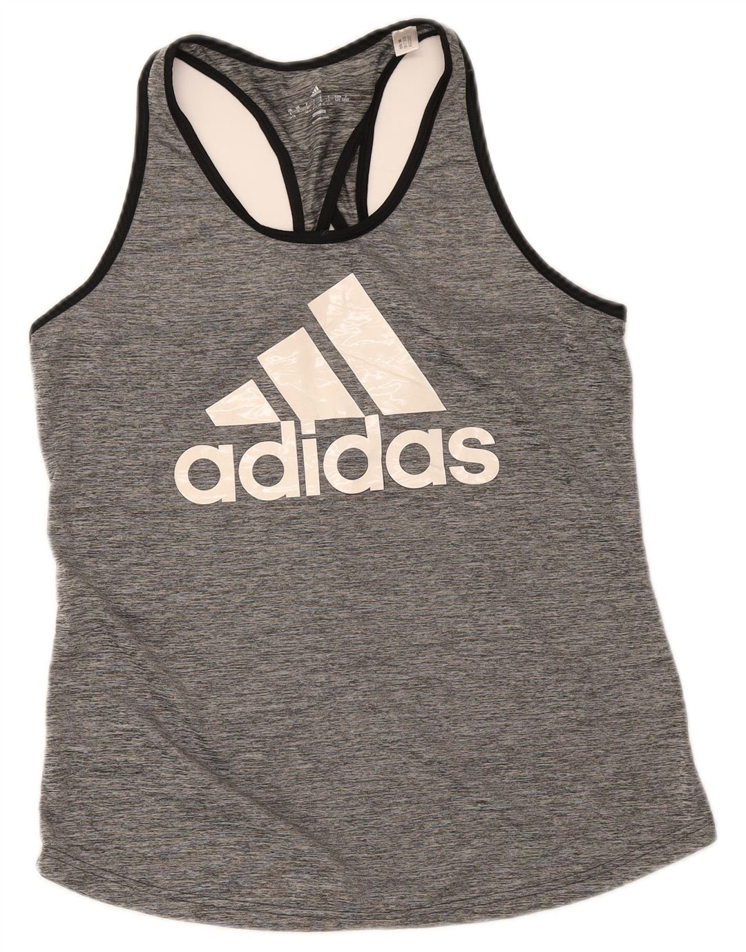 Adidas Débardeur Graphique Femme UK 16/18 Grand Gris Polyester