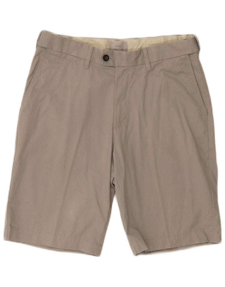 Marks & Spencer Short Chino Homme W34 Grand Gris Coton