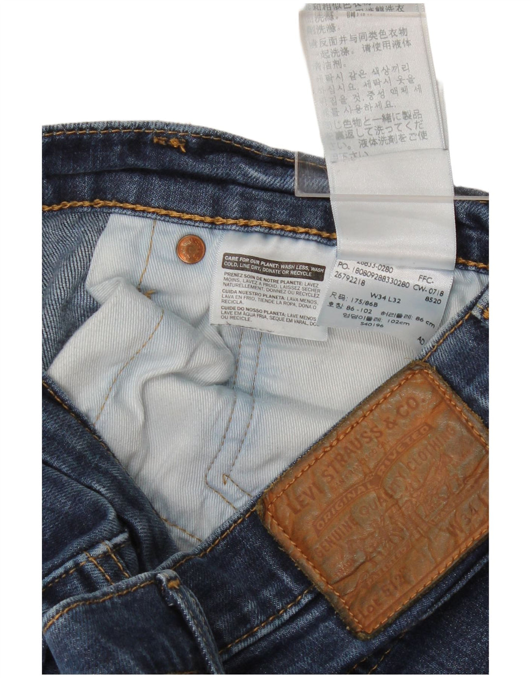 Levi's Jean Slim Tapered W34 L29 Homme Bleu Coton