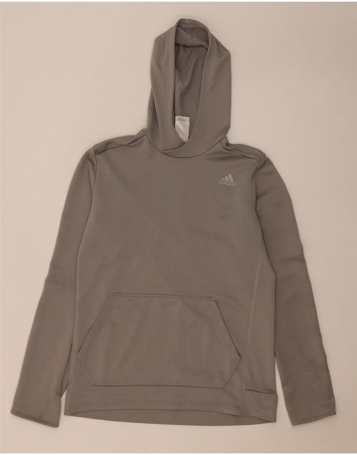 ADIDAS Pull à Capuche Climalite Homme Gris Moyen Polyester