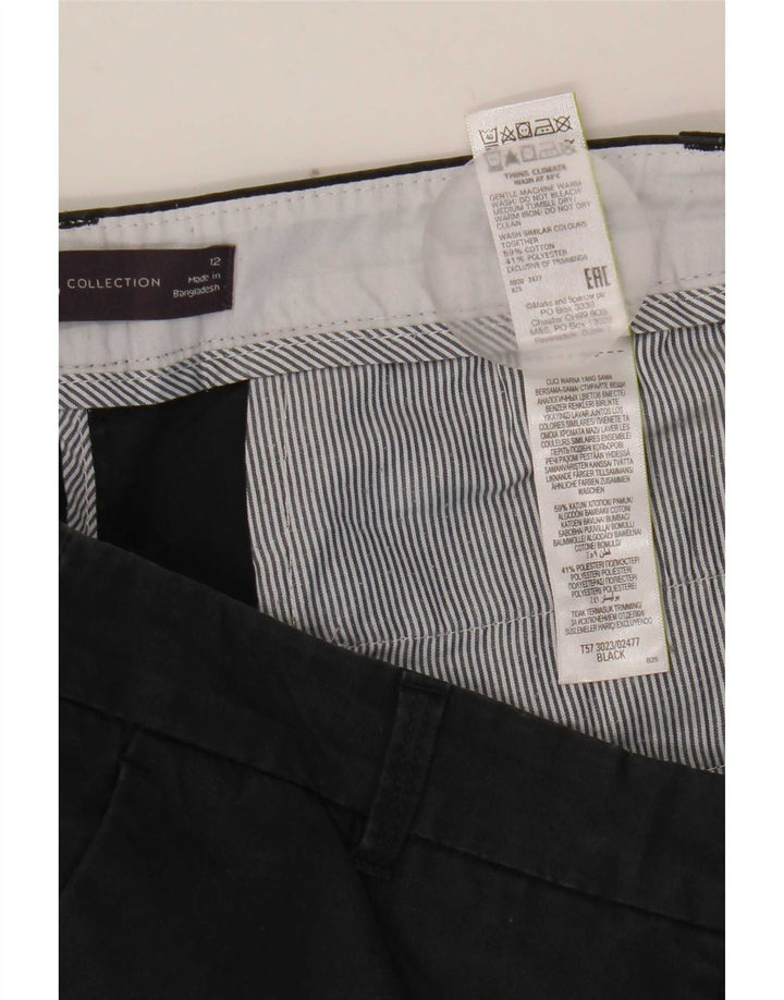 Marks & Spencer Short Chino Femme UK 12 Medium W32 Coton Noir