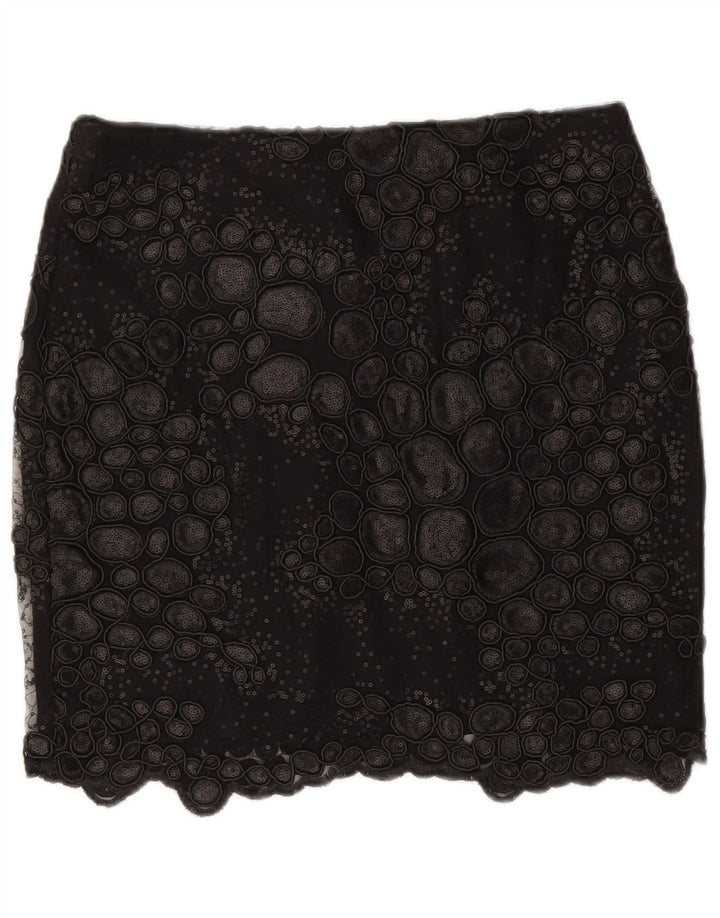 Reiss Mini-jupe à motif abstrait pour femme W30 en polyester noir moyen