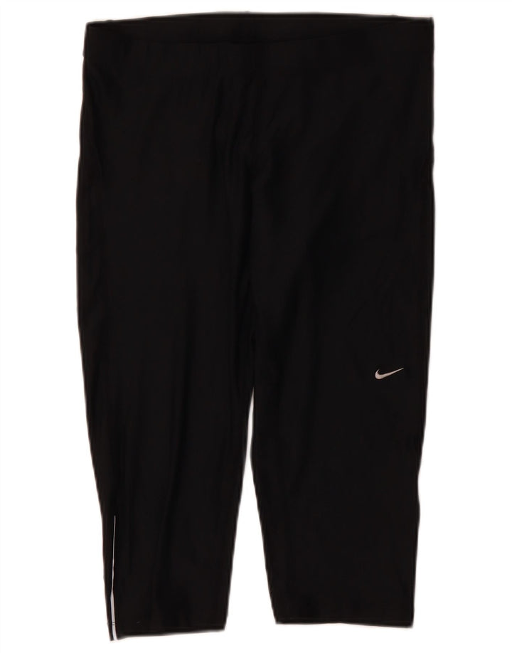 NIKE Bermuda de sport pour femme UK 14/16 Large Noir Polyester