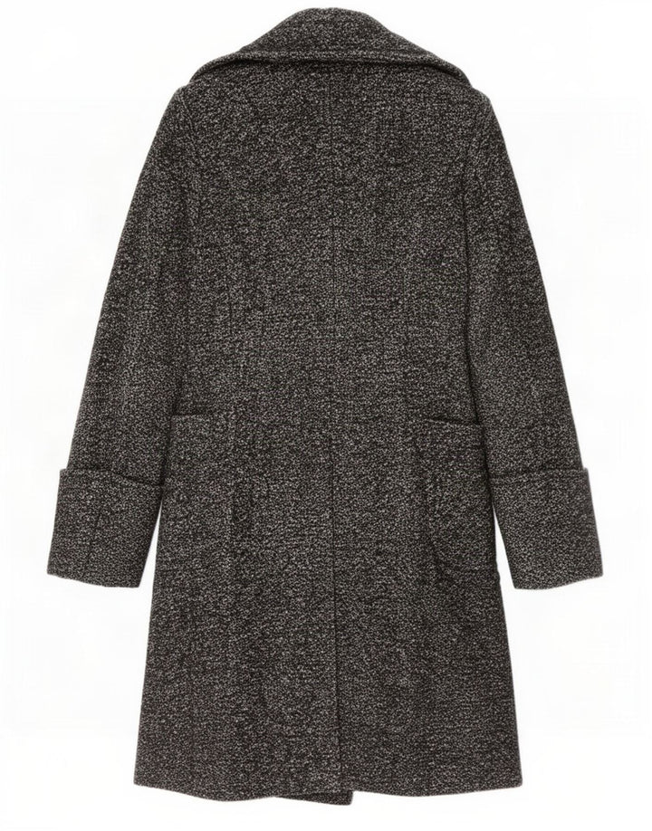 Benetton Manteau Double Boutonnage Femme UK 8 Petit Gris Moucheté