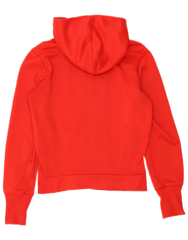 Adidas Womens Graphic Zip Hoodie Sweater EU 38 Small Red Polyester