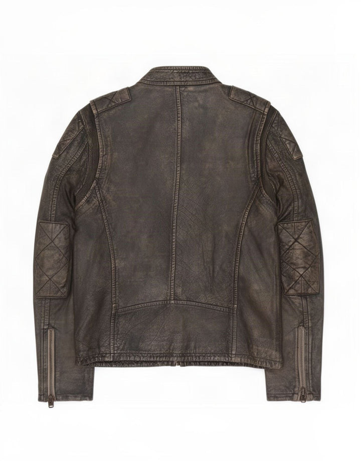 Superdry Veste en cuir Motorstyle pour homme UK 40 Large Marron