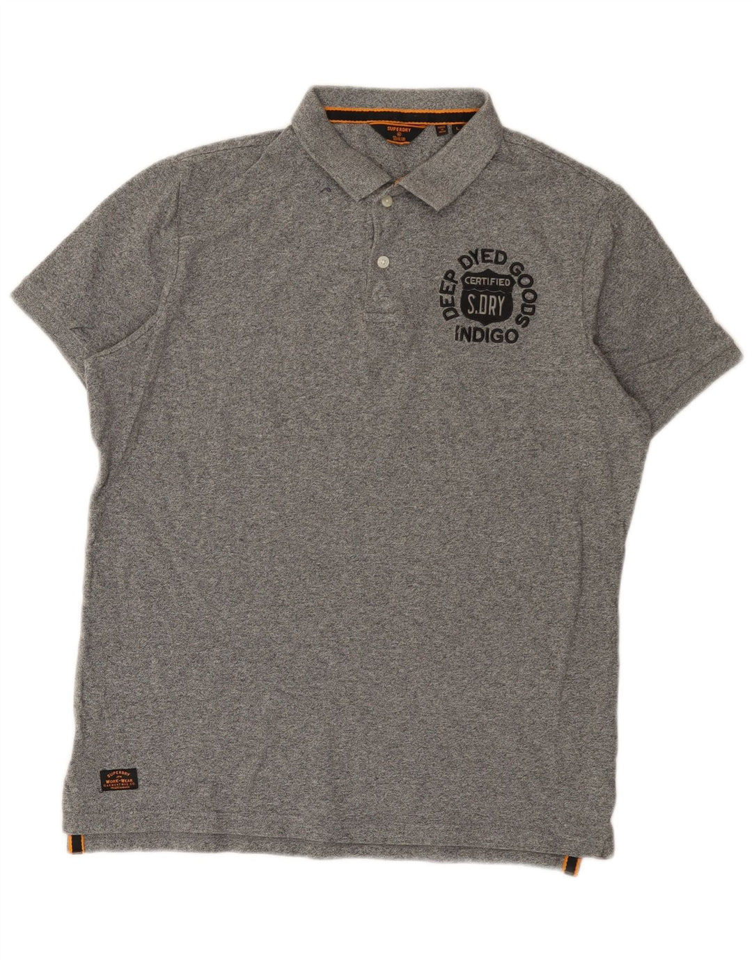 Superdry Polo Graphique Homme Large Gris Moucheté Coton