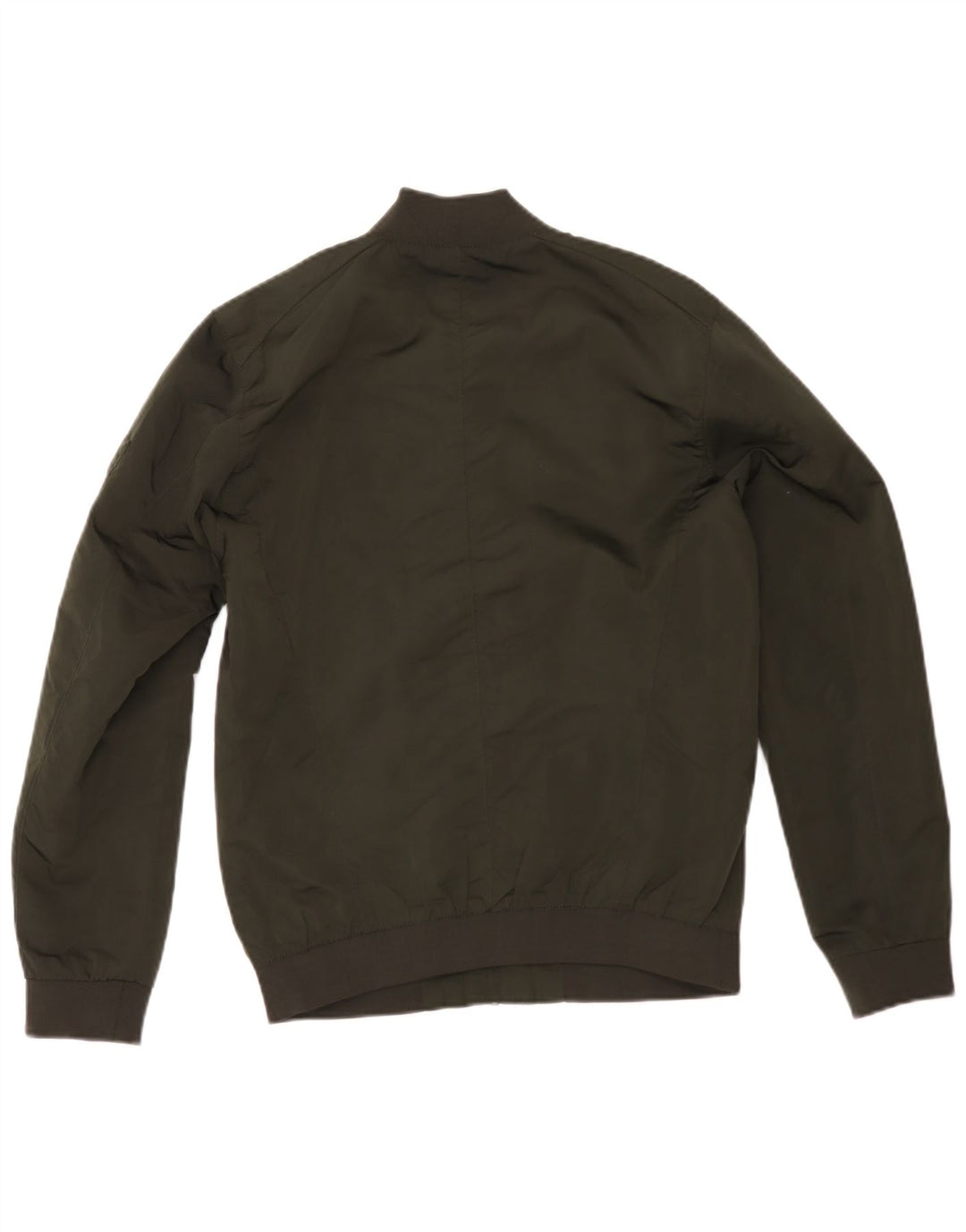 Zara Mens Bomber Jacket UK 38 Medium Kaki Polyester