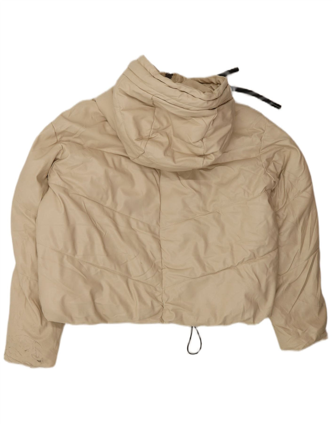 Zara Veste matelassée à capuche surdimensionnée pour femme UK 6 XS Beige