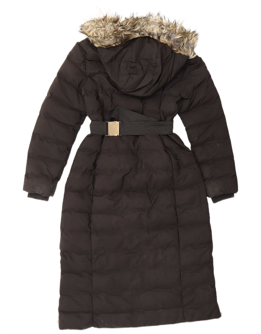 OASIS Manteau rembourré à capuche pour femme UK 12 Medium Noir Polyester