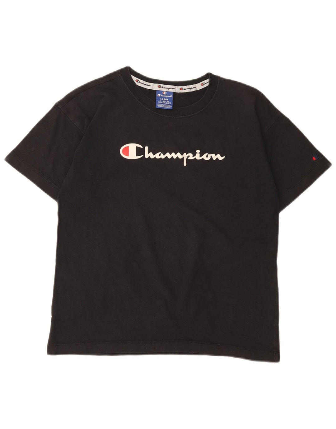 CHAMPION T-shirt graphique pour femme UK 14 Large Noir