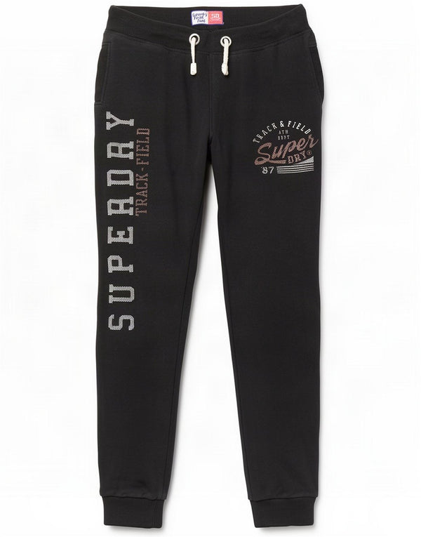 Superdry Pantalon de survêtement graphique pour femme UK 14 Large Bleu marine