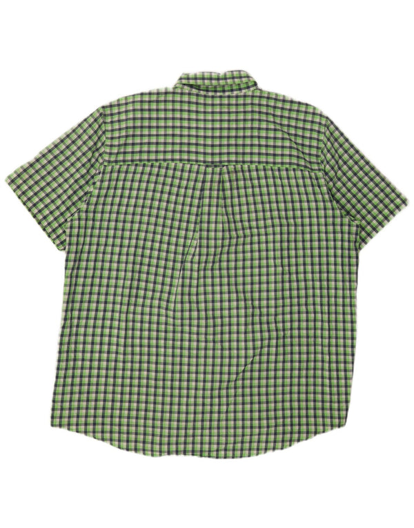 Chaps Chemise à manches courtes pour homme facile d'entretien XL en coton à carreaux vert