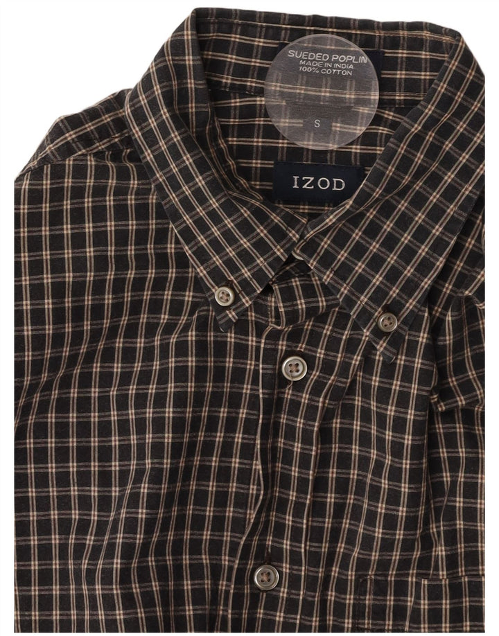 IZOD Chemise Homme Petit Carreau Bleu Marine Coton