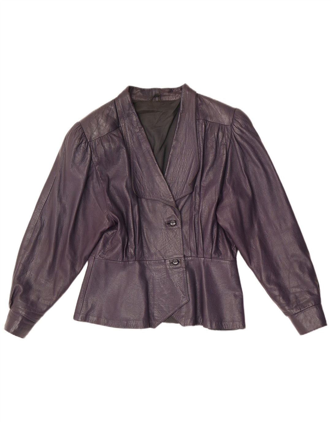 vintage Femmes 2 Bouton Veste Blazer En Cuir UK 8 Petit Violet