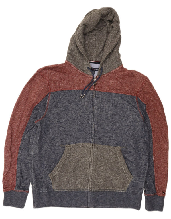 Tommy Hilfiger Pull à capuche zippé pour homme Grand coton colorblock bleu marine