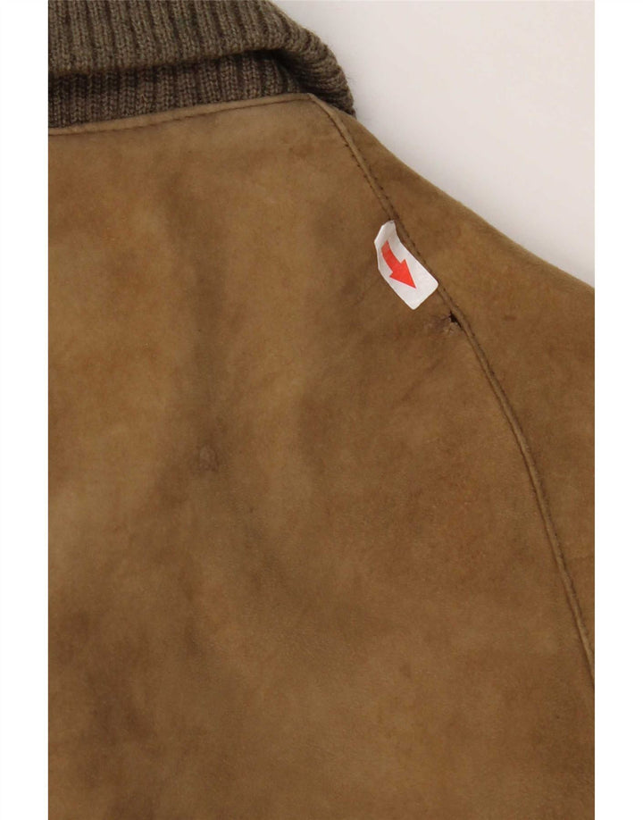 veste en daim bomber homme vintage UK 38 Beige moyen