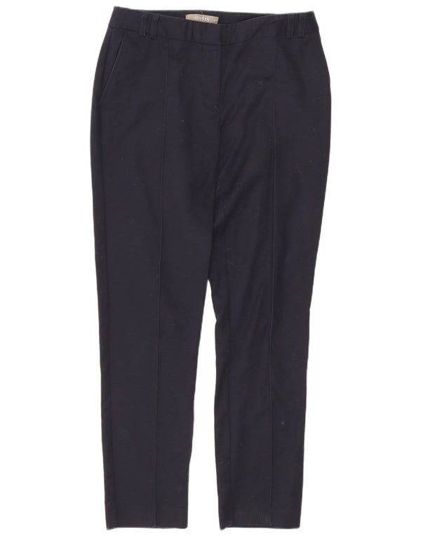 Oasis Pantalon Chino Slim Femme UK 8 Small W28 L26 Bleu Marine Coton