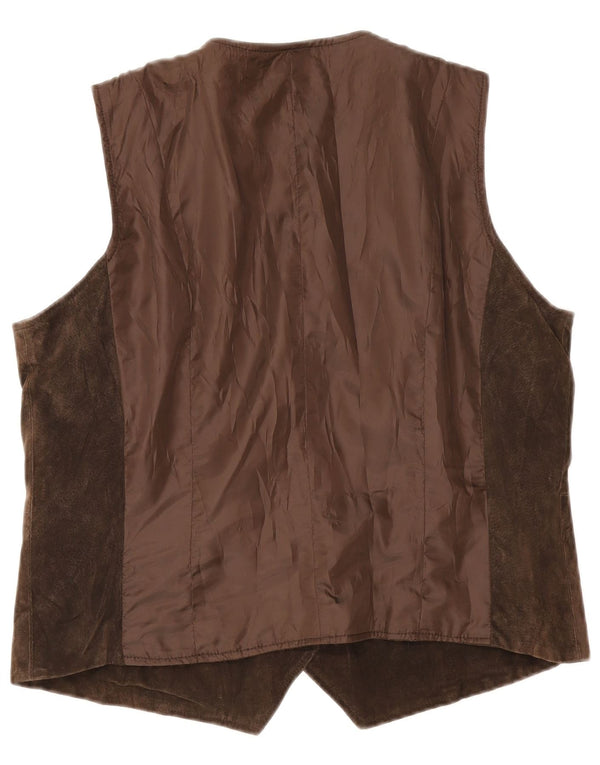 gilet en daim femme vintage UK 18 XL cuir marron