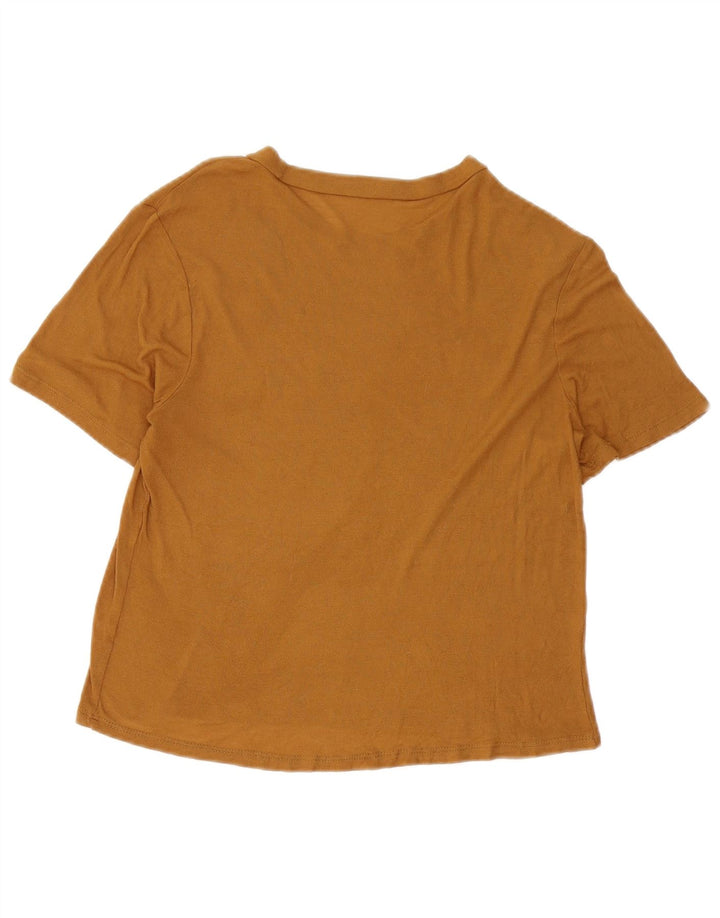 Zara T-Shirt Femme Top UK 14 Large Marron