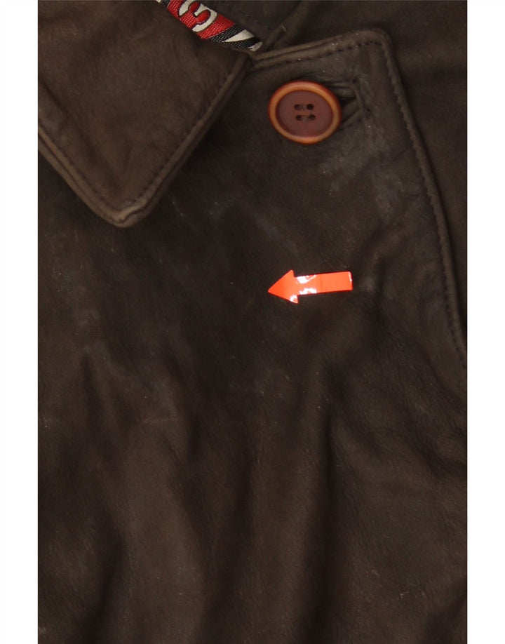 Veste en cuir femme VINTAGE EU 44 XL Cuir marron