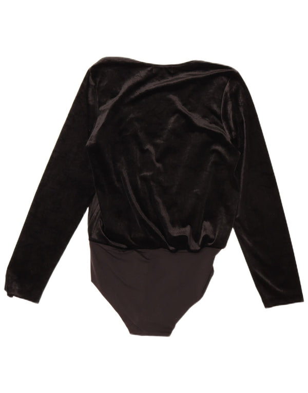 Zara Body en velours pour femme UK 44 Medium Noir Polyamide