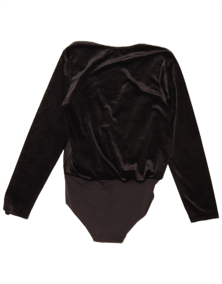 Zara Body en velours pour femme UK 44 Medium Noir Polyamide