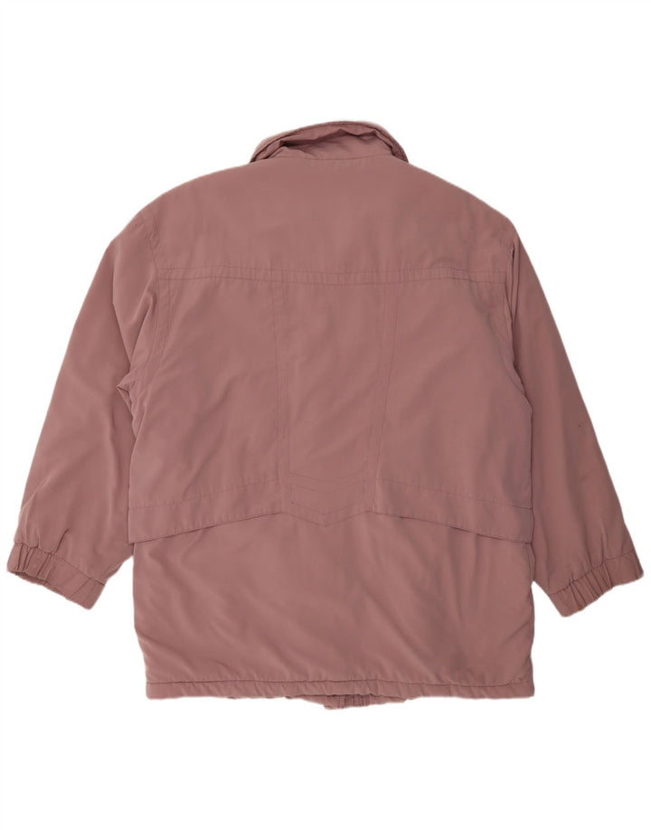 vintage Femme Coupe-vent surdimensionné Manteau EU 42 Grand Polyester Rose