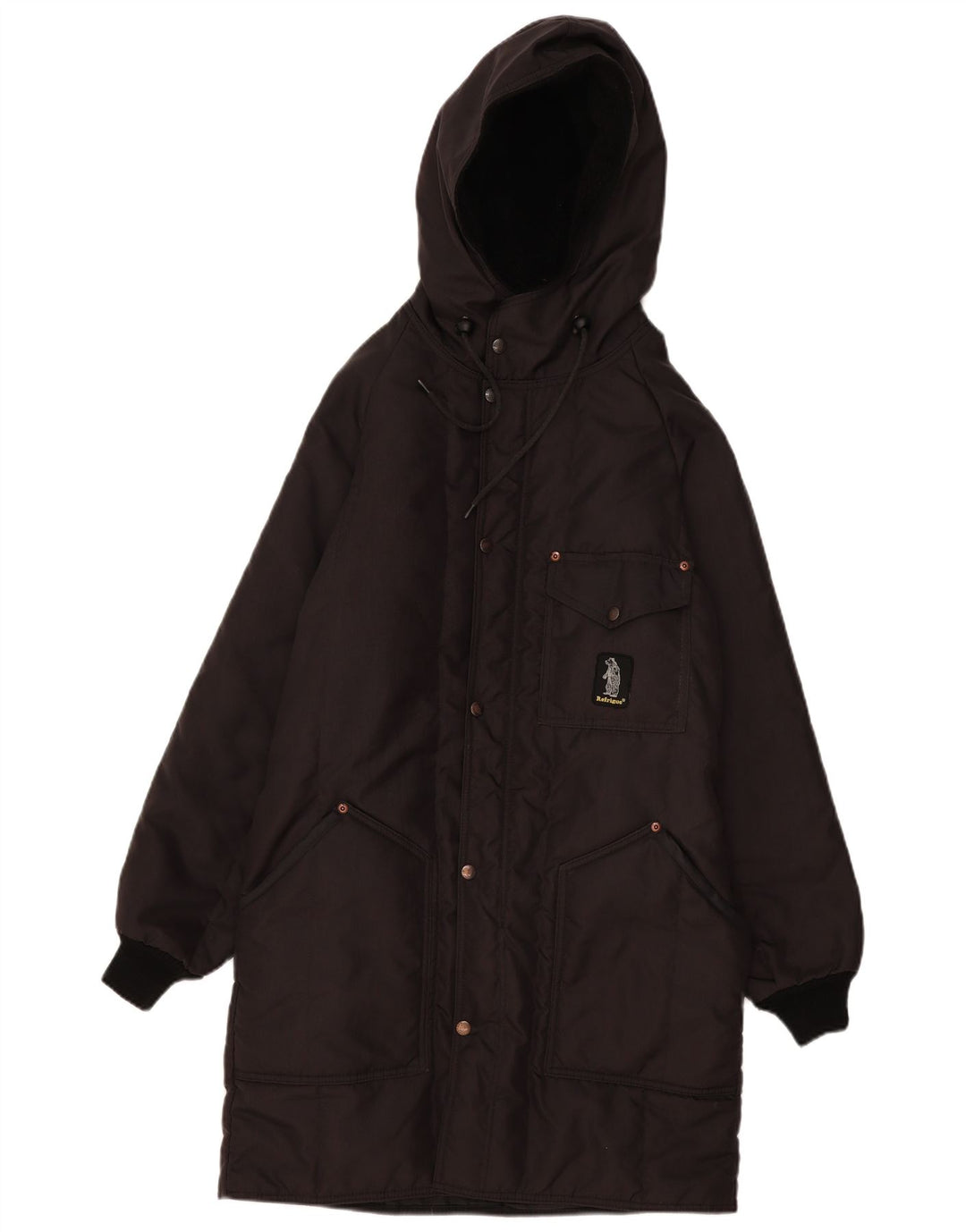 Refrigue Manteau rembourré à capuche pour homme UK 38 Medium Noir