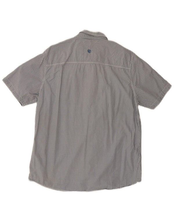 Chemise à manches courtes pour hommes Fat Face en coton vichy bleu grand