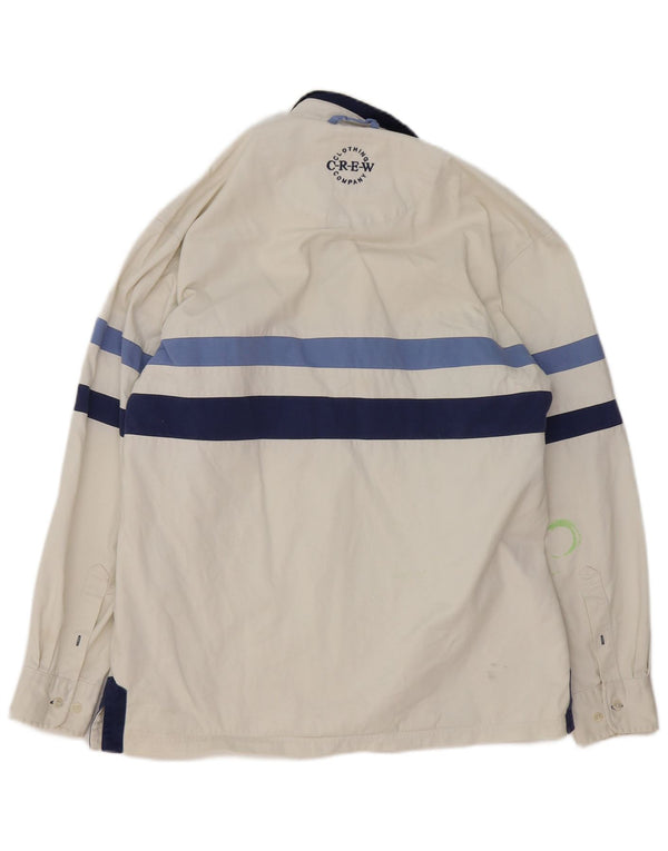 Crew Clothing Chemise pull homme en coton rayé blanc moyen