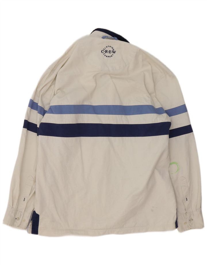 Crew Clothing Chemise pull homme en coton rayé blanc moyen