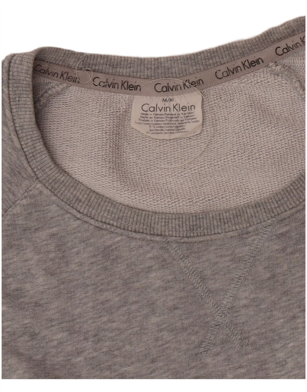 Calvin Klein Sweat-Shirt Graphique Homme Gris Moyen Moucheté Coton